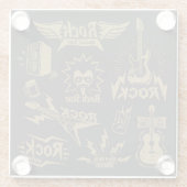 エネルギッシュなロック音楽のエッセンス ガラスコースター (裏面)