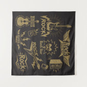 エネルギッシュなロック音楽のエッセンス タペストリー (正面(横))