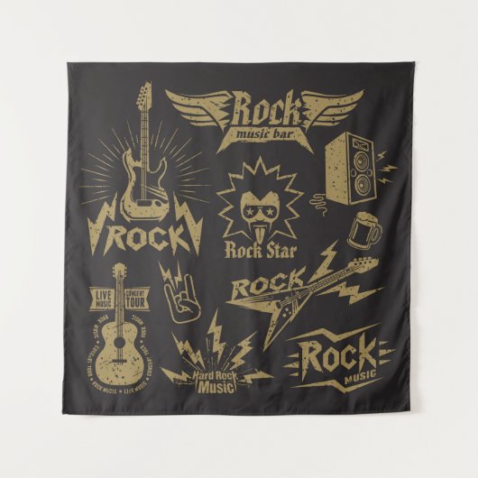エネルギッシュなロック音楽のエッセンス タペストリー (正面)