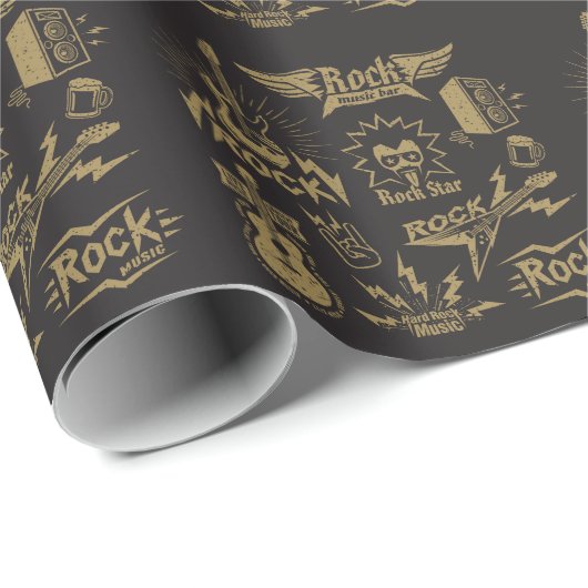エネルギッシュなロック音楽のエッセンス ラッピングペーパー (ロールコーナー)