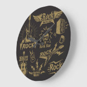 エネルギッシュなロック音楽のエッセンス ラージ壁時計 (傾斜)