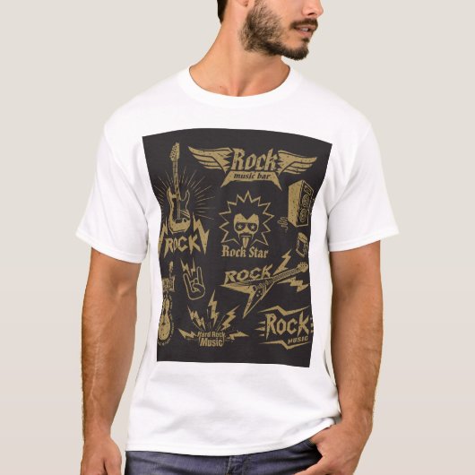 エネルギッシュなロック音楽のエッセンス Tシャツ (正面)