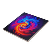 エネルギッシュな抽象芸術の渦巻き青と黄色 タイル (側面)