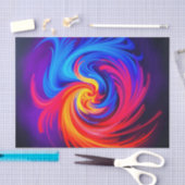 エネルギッシュな抽象芸術の渦巻き青と黄色 薄葉紙 (クラフト)