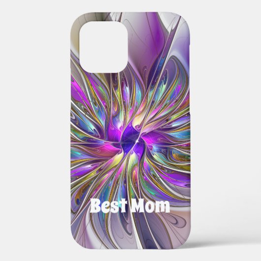 エネルギッシュな抽象芸術フラワーマ最高のマム Case-Mate iPhoneケース (裏面)