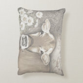 エネルギッシュな柔らかい羊と牛の枕を中和 アクセントクッション (裏面(縦))