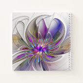 エネルギッシュカラフルな抽象芸術フラクタル花名 ノートブック (裏面)