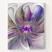 エネルギッシュカラフルな抽象芸術フラクタル花名 ノートブック (裏面)