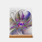 エネルギッシュカラフルな抽象芸術フラクタル芸術花 アクリルサイン (正面)