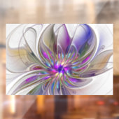 エネルギッシュカラフルな抽象芸術フラクタル芸術花 ウィンドウサイン (シート2)