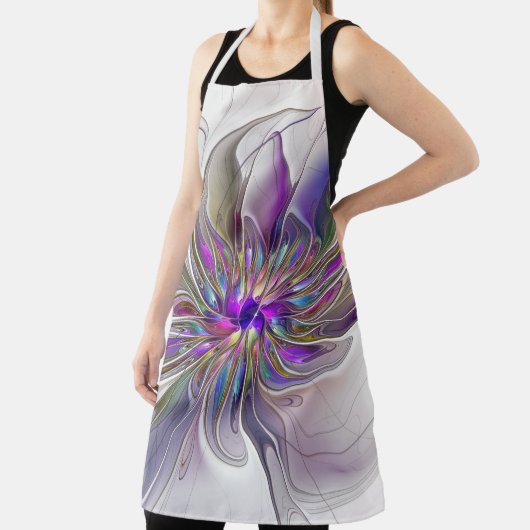 エネルギッシュカラフルな抽象芸術フラクタル芸術花 エプロン (インサイチュ)
