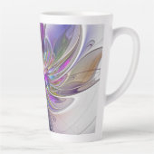 エネルギッシュカラフルな抽象芸術フラクタル芸術花 カフェラテマグ (右)