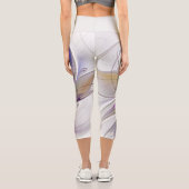 エネルギッシュカラフルな抽象芸術フラクタル芸術花 カプリレギンス (裏面)