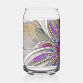 エネルギッシュカラフルな抽象芸術フラクタル芸術花 ガラス缶 (正面)