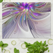 エネルギッシュカラフルな抽象芸術フラクタル芸術花 キッチンタオル (折り畳み)