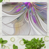 エネルギッシュカラフルな抽象芸術フラクタル芸術花 キッチンタオル (折り畳み)