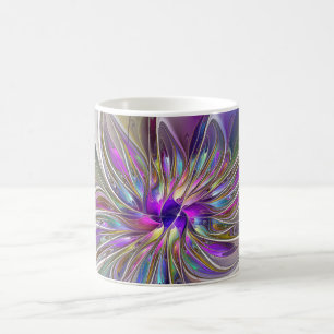 エネルギッシュカラフルな抽象芸術フラクタル芸術花 コーヒーマグカップ