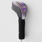 エネルギッシュカラフルな抽象芸術フラクタル芸術花 ゴルフヘッドカバー (アングル)