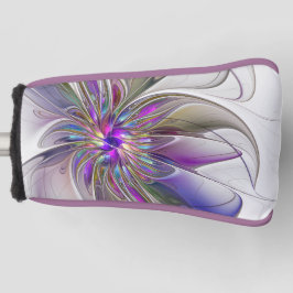 エネルギッシュカラフルな抽象芸術フラクタル芸術花 ゴルフヘッドカバー