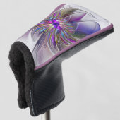 エネルギッシュカラフルな抽象芸術フラクタル芸術花 ゴルフヘッドカバー (3/4 正面)