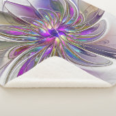 エネルギッシュカラフルな抽象芸術フラクタル芸術花 シェルパブランケット (3/4)