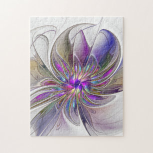 エネルギッシュカラフルな抽象芸術フラクタル芸術花 ジグソーパズル