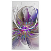 エネルギッシュカラフルな抽象芸術フラクタル芸術花 スモールペーパーバッグ (裏面)