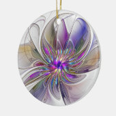 エネルギッシュカラフルな抽象芸術フラクタル芸術花 セラミックオーナメント (左)