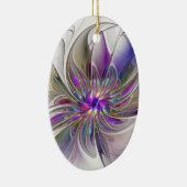 エネルギッシュカラフルな抽象芸術フラクタル芸術花 セラミックオーナメント (右)