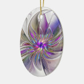 エネルギッシュカラフルな抽象芸術フラクタル芸術花 セラミックオーナメント (左)