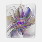 エネルギッシュカラフルな抽象芸術フラクタル芸術花 セラミックオーナメント (左)