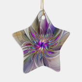 エネルギッシュカラフルな抽象芸術フラクタル芸術花 セラミックオーナメント (右)