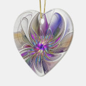 エネルギッシュカラフルな抽象芸術フラクタル芸術花 セラミックオーナメント (左)