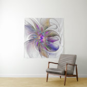 エネルギッシュカラフルな抽象芸術フラクタル芸術花 タペストリー (インサイチュ(横))