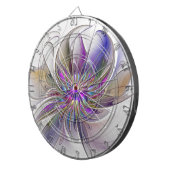 エネルギッシュカラフルな抽象芸術フラクタル芸術花 ダーツボード (正面右)