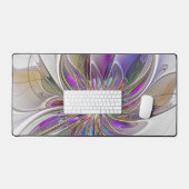 エネルギッシュカラフルな抽象芸術フラクタル芸術花 デスクマット (キーボード&マウス)
