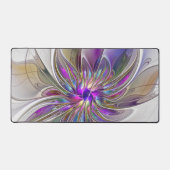 エネルギッシュカラフルな抽象芸術フラクタル芸術花 デスクマット (正面)