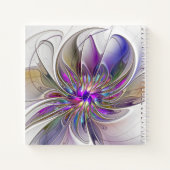 エネルギッシュカラフルな抽象芸術フラクタル芸術花 ノートブック (裏面)