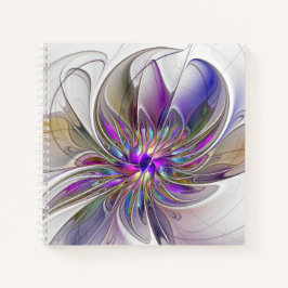 エネルギッシュカラフルな抽象芸術フラクタル芸術花 ノートブック