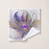 エネルギッシュカラフルな抽象芸術フラクタル芸術花 バスタオルセット (ウォッシュタオル)