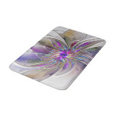 エネルギッシュカラフルな抽象芸術フラクタル芸術花 バスマット (アングル)