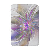 エネルギッシュカラフルな抽象芸術フラクタル芸術花 バスマット (正面縦)