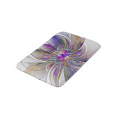 エネルギッシュカラフルな抽象芸術フラクタル芸術花 バスマット (アングル)