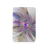 エネルギッシュカラフルな抽象芸術フラクタル芸術花 バスマット (正面縦)