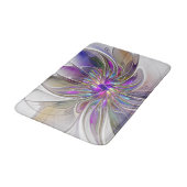 エネルギッシュカラフルな抽象芸術フラクタル芸術花 バスマット (アングル)