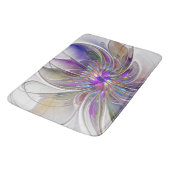 エネルギッシュカラフルな抽象芸術フラクタル芸術花 バスマット (アングル)