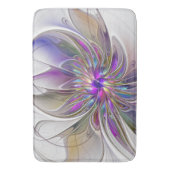 エネルギッシュカラフルな抽象芸術フラクタル芸術花 バスマット (正面縦)