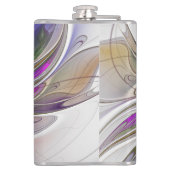 エネルギッシュカラフルな抽象芸術フラクタル芸術花 フラスク (裏面)