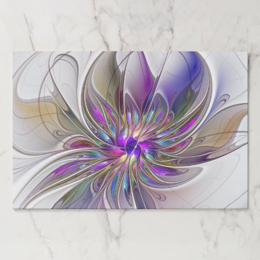 エネルギッシュカラフルな抽象芸術フラクタル芸術花 ペーパーパッド (正面)
