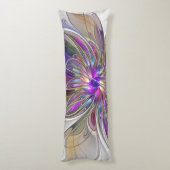 エネルギッシュカラフルな抽象芸術フラクタル芸術花 ボディピロー (裏面 (縦))